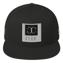 Load image into Gallery viewer, Embroidered Flat Bill Snapback Cap Black Streetwear Yupoong The Ascension High Fashion CODE THE ASCENSION HIGH FASHION