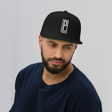 Load image into Gallery viewer, Embtoidered Flat Bill Snapback Cap Black Streetwear Yupoong The Ascension High Fashion POWER THE ASCENSION HIGH FASHION