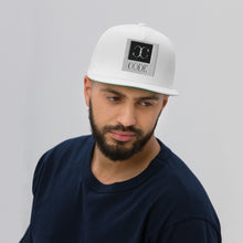 Load image into Gallery viewer, Embroidered Flat Bill Snapback  Cap White Streetwear Yuponng Ascension High Fashion CODE THE ASCENSION HIGH FASHION