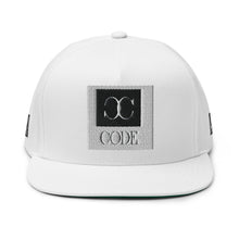 Load image into Gallery viewer, Embroidered Flat Bill Snapback  Cap White Streetwear Yuponng Ascension High Fashion CODE THE ASCENSION HIGH FASHION