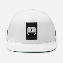 Load image into Gallery viewer, Embroidered Flat Bill Snapback Cap White Streetwear Yupoong The Ascension High Fashion WHITE SUN THE ASCENSION HIGH FASHION