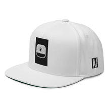 Load image into Gallery viewer, Embroidered Flat Bill Snapback Cap White Streetwear Yupoong The Ascension High Fashion WHITE SUN THE ASCENSION HIGH FASHION