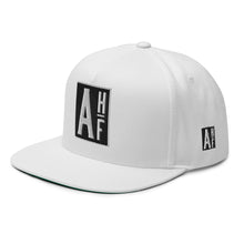 Load image into Gallery viewer, Embroidered Flat Bill Snapback Cap White Streetwear Yupoong The Ascension High Fashion LOGO THE ASCENSION HIGH FASHION