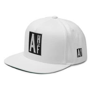 Embroidered Flat Bill Snapback Cap White Streetwear Yupoong The Ascension High Fashion LOGO THE ASCENSION HIGH FASHION