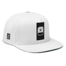 Load image into Gallery viewer, Embroidered Flat Bill Snapback Cap White Streetwear Yupoong The Ascension High Fashion WHITE SUN THE ASCENSION HIGH FASHION