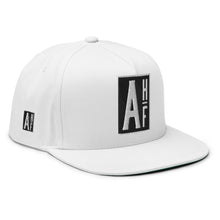 Load image into Gallery viewer, Embroidered Flat Bill Snapback Cap White Streetwear Yupoong The Ascension High Fashion LOGO THE ASCENSION HIGH FASHION