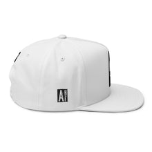 Load image into Gallery viewer, Embroidered Flat Bill Snapback Cap White Streetwear Yupoong The Ascension High Fashion WHITE SUN THE ASCENSION HIGH FASHION