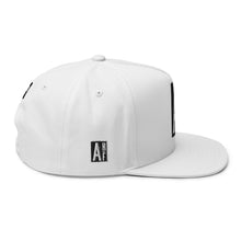 Load image into Gallery viewer, Embroidered Flat Bill Snapback Cap White Streetwear Yupoong The Ascension High Fashion LOGO THE ASCENSION HIGH FASHION